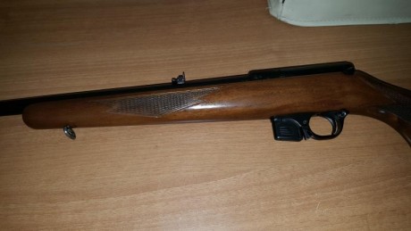  VENDIDA  Carabina de gran calidad, calibre 22, toda de acero mecanizado, no micro fusión, muy buena precisión, 02