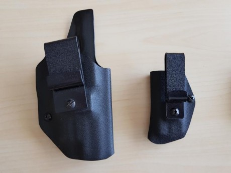 Buenas... Vendo varias fundas:

- Funda IPSC SuperGhost Ultimate para STI (50 €).
- Funda Kydex interior 01