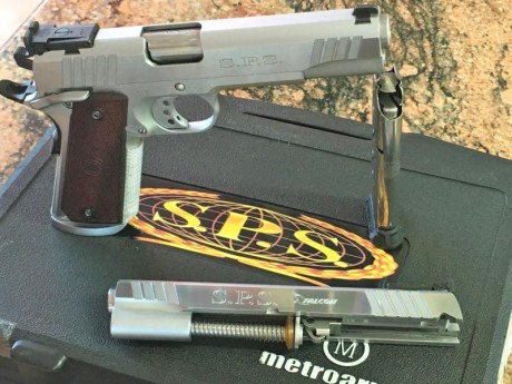 Hola:
Se pone en venta este arma, pistola SPS FALCON con acabados en cromo duro planta, de 5 pulgadas 50