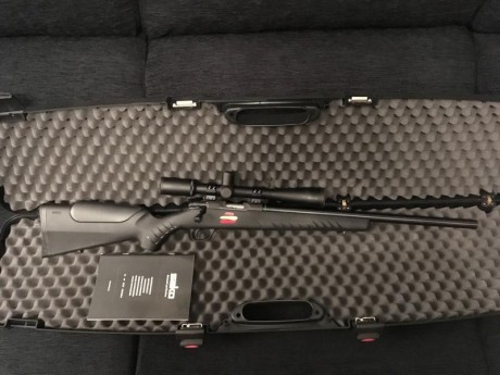 Vendo carabina Sako Quad Heavy Barrel calibre 22lr con anillas y visor Weaver T36X40 black. Gatillo especial 02