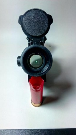 Se vende visor de punto rojo/verde Bushnell 1x40 en buen estado. Se ha usado sobre carabinas del .22LR.

Precio: 00