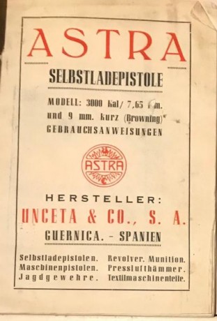 Vendo pistola Astra 3000 en calibre 7,65. Esta en perfecto estado tanto de pavonado como de funcionamiento, 00