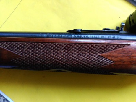 Vendo Marlin de palanca, modelo 1894 S de calibre 44 RMag. Cargador 10 cartuchos.
 Cañón micro estriado 11