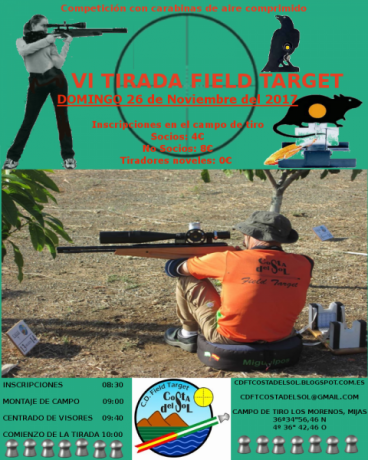 Hola a todos,

El domingo, 26 de Noviembre celebraremos en el CDFT Costa del Sol la VI TIRADA FIELD TARGET 00