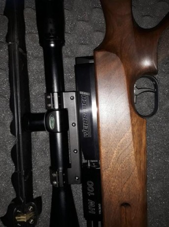 VENDO CARABINA HW100T CALIBRE 4,5, CON VISOR WEAVER T36 EN PERFECTO ESTADO CON MUY POCO USO ( APROXIMADAMENTE 01