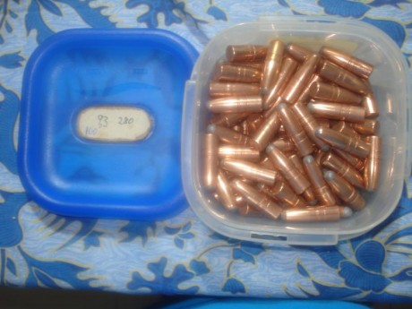 Vendo lote compuesto por cien (100) vainas del 9,3X62 marca Cineshot by RWS con un solo tiro y pulidas 01