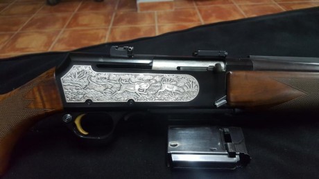 rifle semiautomático browning bar zenith, calibre 300wm, bases apel originales nuevas, cañon acanalado, 02