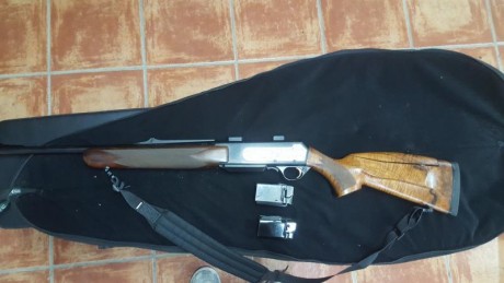 rifle semiautomático browning bar zenith, calibre 300wm, bases apel originales nuevas, cañon acanalado, 01