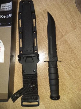 Buenas tardes, se vende cuchillo Ka-Bar  modelo 1214 con hoja de acero carbono 1095, con filo parcialmente 01