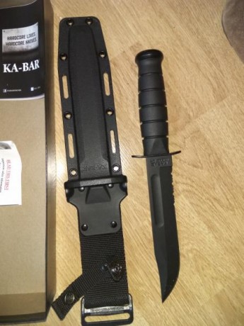Buenas tardes, se vende cuchillo Ka-Bar  modelo 1214 con hoja de acero carbono 1095, con filo parcialmente 00