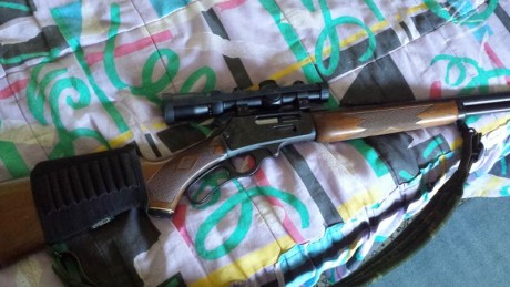 Se vende rifle de palanca marlin calibre 444.buen estado y poco uso. Lo vendo por no usar. Con base weaver. 00