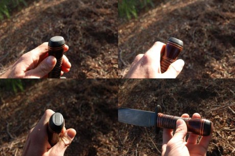 Hola de nuevo. Aquí muestro un Recon Scout de Cold Steel que he encabado (venía en goma). Un bowie grandote 01