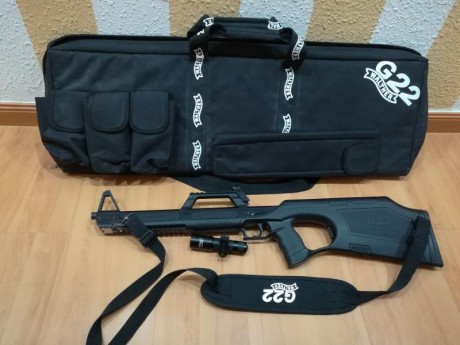 Vendo Carabina Whalter G22, en un estado absolutamente impecable. No tiene tan a penas uso. La entrego 02