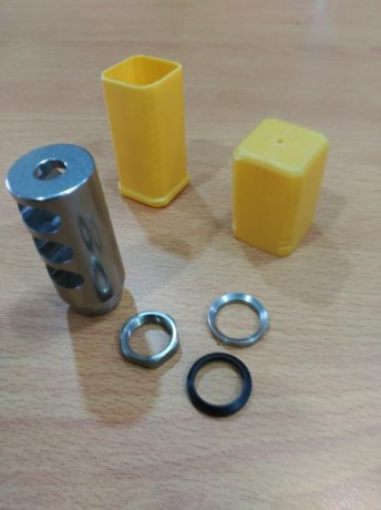 Freno de boca en acero inoxidable, con rosca 5/8 - 24 UNEF de 21 hilos, para calibres comprendidos entre 01