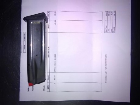 Buenas.

Vendo cargador SPS 9 mm original con muy poco uso.
Precio: 45€ + portes en caso de existir
Se 01
