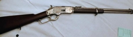 Se vende rifle Winchester modelo 1873, calibre 44-40. Pieza de colección.
Está en Lugo. Interesados contactar 02