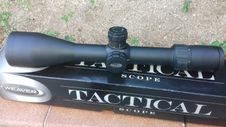   Buenas tardes

Vendo Weaver Tactical 3-15x50 en impecable estado,
tope de gama del fabricante americano.

-Tubo 01