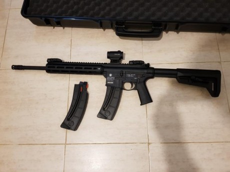 Vendo smith & wesson mp15-22  en perfecto estado tiene 8 meses y está muy poco usada además está equipada 02