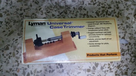 Se vende Trimmer Lyman Universal, con todos sus pilots, osea, tal como viene de fábrica, minimo uso.

Precio 00