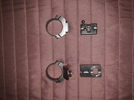 Se venden monturas polinicoleta( imitación appel) para tubo de 30mm.Monturas completas(bases y anillas)para 02