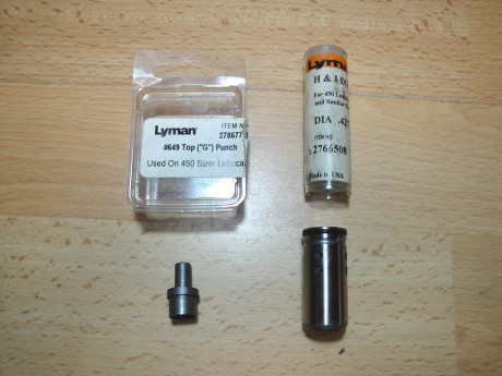 En venta Die para recalibradora Lyman.
Die del .427"  para puntas del 44
Top Punch para el mismo 00