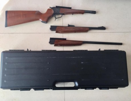 Carabina monotiro Thompson Center Contender como nueva, un solo dueño, cañones 357 Max de 12", cañón 02