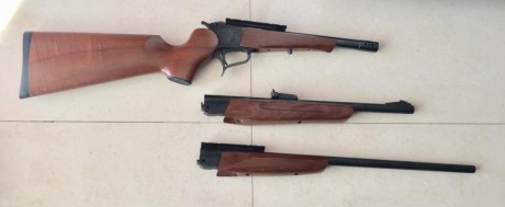 Carabina monotiro Thompson Center Contender como nueva, un solo dueño, cañones 357 Max de 12", cañón 01