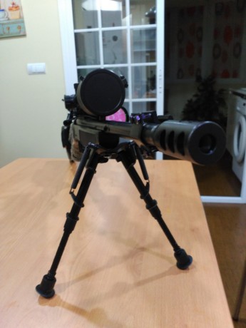 Freno de boca para rifle BERGARA  para calibres del 243 al 308. En acero pavonado en negro . Valederos 00