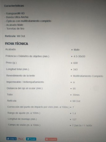 Se vende visor Bushnell Elite 6500 Tactical 4,5-30x50.  Lleva torretas tacticas, reticula mil-dot  y con 60