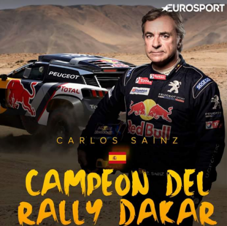 Hola,

Carlos Sainz se ha proclamado vencedor hoy del durísimo Rallye Paris-Dakar, que por cierto, ni 110