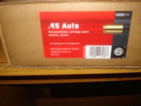 Hola,

Vendida caja original precintada de fábrica con  mil (1000) vainas nuevas Geco del .45 ACP.

230 00