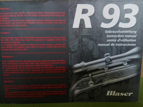 Hola.  Un amigo vende este Blaser de lujo, prácticamente nuevo. Con monturas Blaser de carril y visor 32