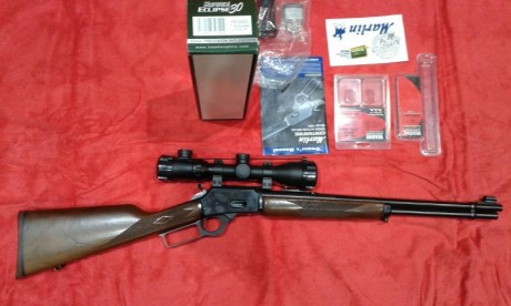 marlin 1894 con visor hawke eclipse30 1,5-6x44, lleva regleta y monturas de acero warne. Perfectisimo 01