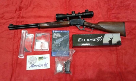 marlin 1894 con visor hawke eclipse30 1,5-6x44, lleva regleta y monturas de acero warne. Perfectisimo 00