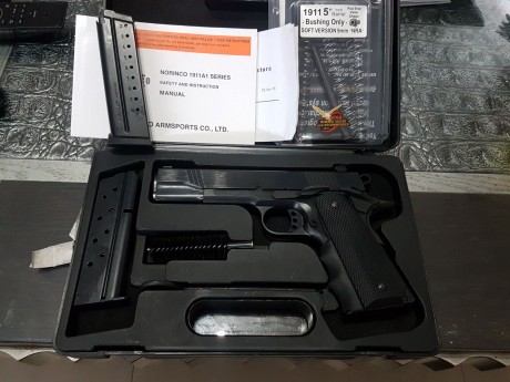 Vendo norinco NP29 con 3 cargadores y equipo de muelles,muy pocos tiros y aún le quedan 9 meses de garantía.
Esta 11