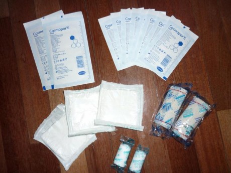 Vendo todos estos fungibles para reponer botiquin IFAK/TCC, de trabajo, o casero. Proviene de una compra 02