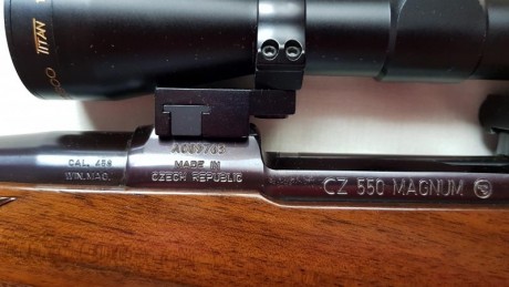 Bueno,pues pongo a la venta mi CZ 550 magnum en 458 wm que compré nuevo hace dos años y he tirado 11 tiros 10