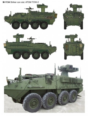 Buenas tardes carristas.
Solicito vuestra ayuda para identificar una versión del vehiculo 8x8 Stryker 151