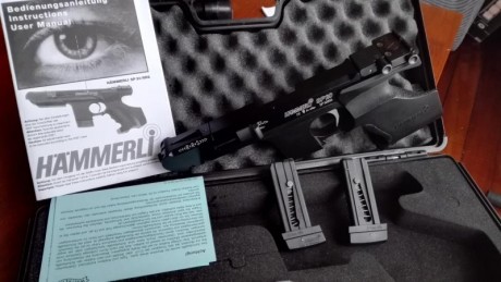 Se vende pistola HAMMERLI modelo SP20 RRS del calibre 32  y  carro del 22lr. Cola disparador recta , tambien 12