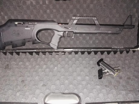Carabina WALTHER G22 ,22Lr, en perfecto estado,pocos tiros, con estuche original, dos ca
rgadores de 10 11