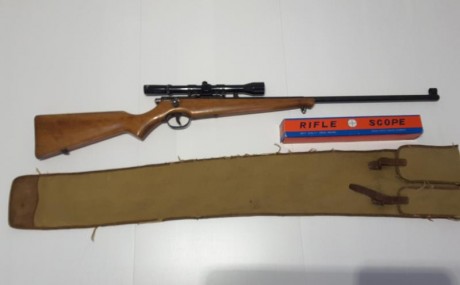 Vendo carabina Santa Bárbara modelo 66, monotiro, en perfecto estado de conservación, monta un visor japones 02