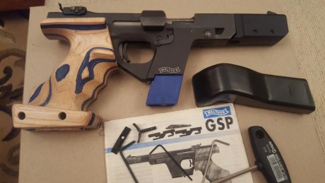 Por cambio a otra vendo walther gsp cal.32, en perfectas condiciones, cacha M, contrapesa delantera, caza 02