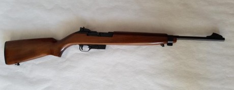 Hola
Vendo carabina semiautomatica Erma modelo M1 de fabricación alemana, réplica del fusil M1 Garand 01