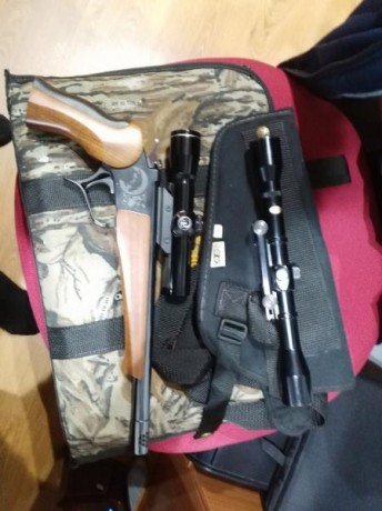 Se venda pistolas una tonos suucenter mono tiro con dos juegos de visores calibre 357 maximagnun y 357 42