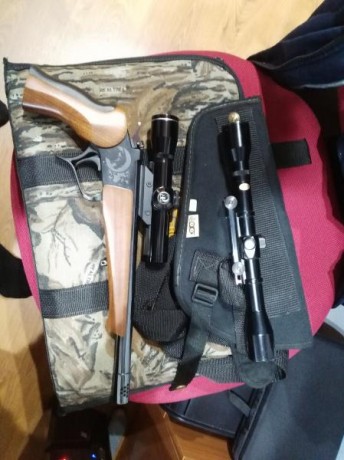 Se venda pistolas una tonos suucenter mono tiro con dos juegos de visores calibre 357 maximagnun y 357 32