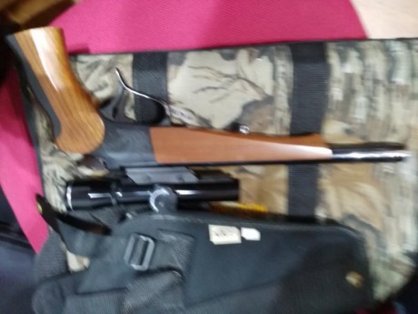 se vende pistola una thonson suucenter mono tiro con visor calibre 357 maximagnun y 357 mágnum y funda 01