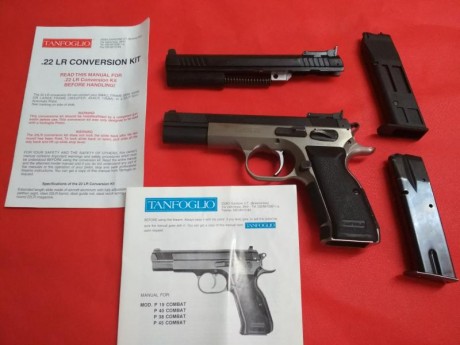 Hola a todos, pongo en venta mi Pistola Tanfoglio Match due-tone del calibre 9mm Parabelum junto con su 00