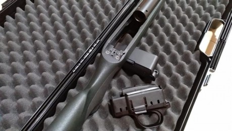 Blaser R8 modelo profesional,culata sintética en color verde antracita,gatillo extraíble no fijo,cañón 22