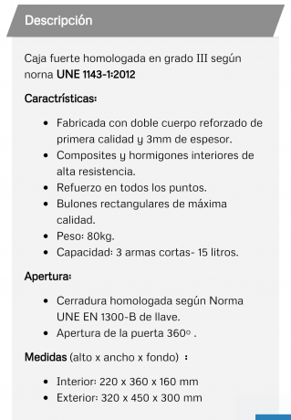 Vendo armero grado III con menos de un año de antigüedad por abandono de actividad.
Marca Cobra modelo 01