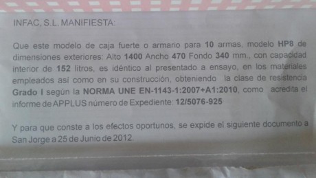 Hola, alguien sabe si el texto que pone en la foto que adjunto es verdad ?
Yo compré en noviembre un armero 80
